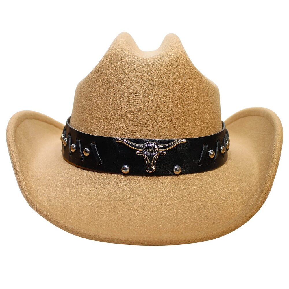 1530 Khaki Cowboy Hats & with Western Hat Bands Ideal for Rodeo Parties